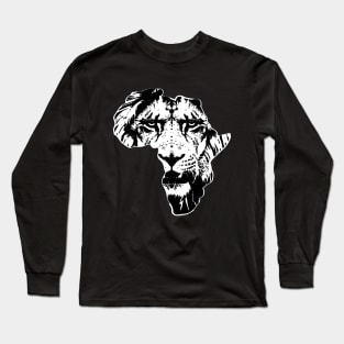 Retro Vintage Lion Face. Cool Zoo Animals Lovers Zoo Keeper Gift Black Live Matter African Pride Long Sleeve T-Shirt